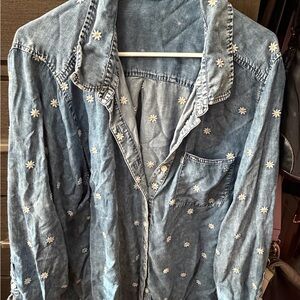 torrid Light Blue Denim Daisy-Embroidered Jacket
